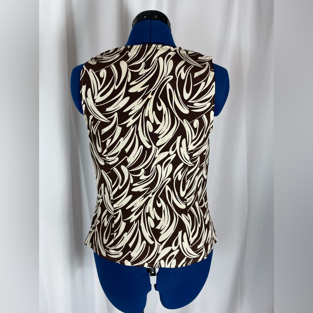 Print Silk Drape Neck Shell - Picture 4 of 7